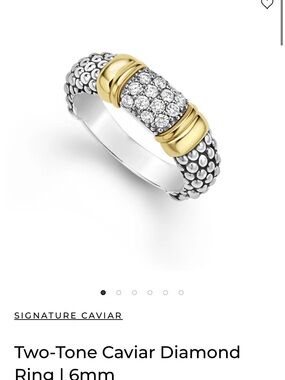 LAGOS Two-Tone Pave Braided Ring - Silver and Gold